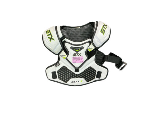 Vist Large View of Product Image Which is Used STX CELL V SHOULDER PAD Lacrosse Shoulder Pads White SM