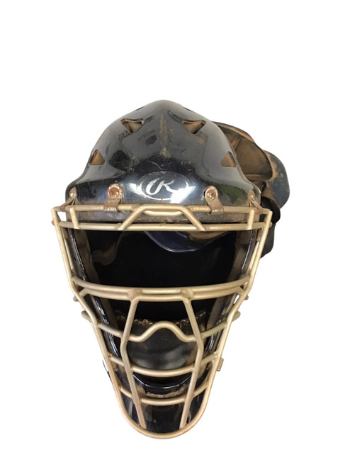 Vist Large View of Product Image Which is Used Rawlings HOCKEY STYLE CATCHERS MASK Catchers Mask Navy Blue
