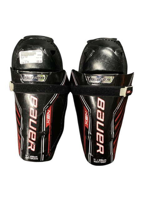 Used Bauer NSX Intermediate Hockey Shin Guards Black 11" 11798-S000032620