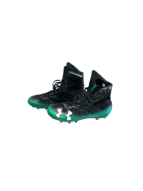 Vist Large View of Product Image Which is Used Under Armour Adult FB Cleats Green Senior 7.5