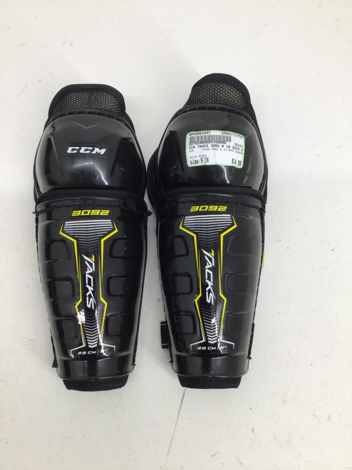 Vist Large View of Product Image Which is Used CCM TACKS 3092 9 IN SHIN GUARDS Youth Shin Guards Black 9" 11752-S000061047