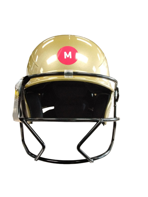 Used Schutt 335600 Batting Helmet w/Mask Gold MD 11866-S000020595