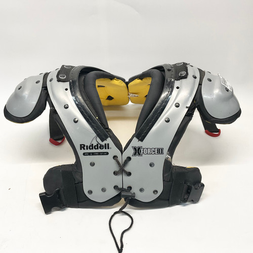 Used Riddell X FORCE II FB Shoulder Pads Grey LG 11805-S000054764