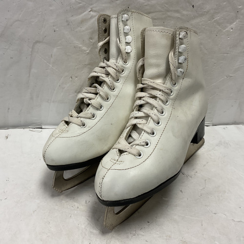 Used Girls Figure Skates White Junior 04.5 11855-S000179891