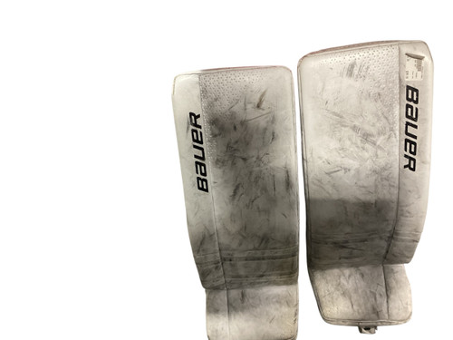 Vist Large View of Product Image Which is Used Bauer GSX Goalie Leg Pads Junior White 30"