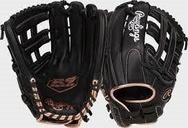 Vist Large View of Product Image Which is New Rawlings R9 BB/SB First Base RH Throw Black 12 1/2"