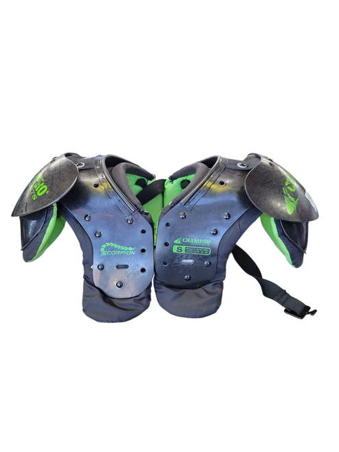 Used Champro SCORPION PADS YTH FB Shoulder Pads Black SM 11708-S000175807