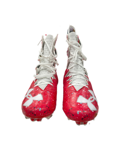 Vist Large View of Product Image Which is Used Under Armour Adult FB Cleats Red Senior 11