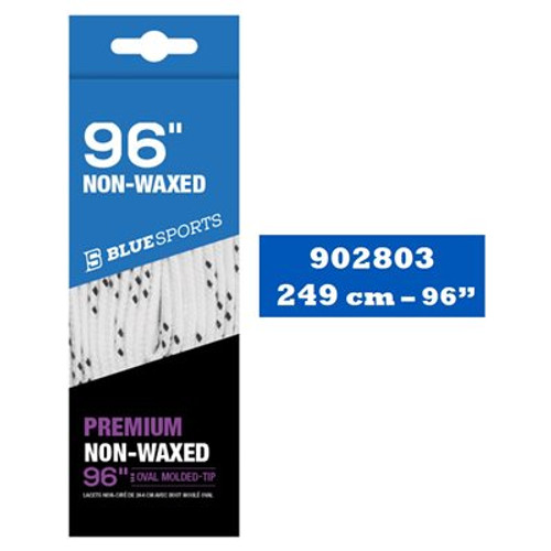 New Blue Sport PREMIUM Non-Waxed Skate Laces White/Black 96 inches