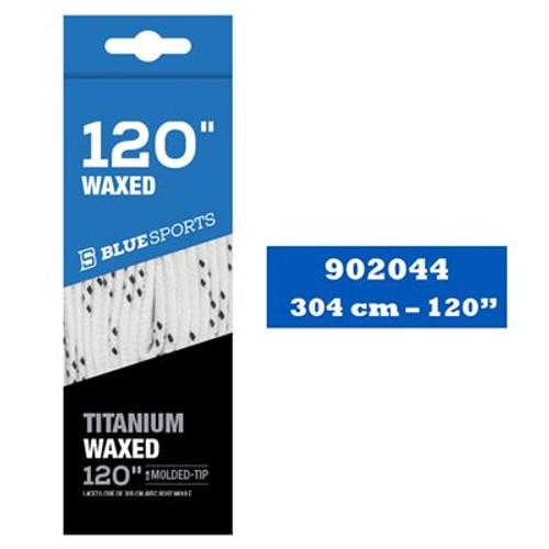 New Blue Sport TITANIUM Skate Wax Laces White/Black 120 inch