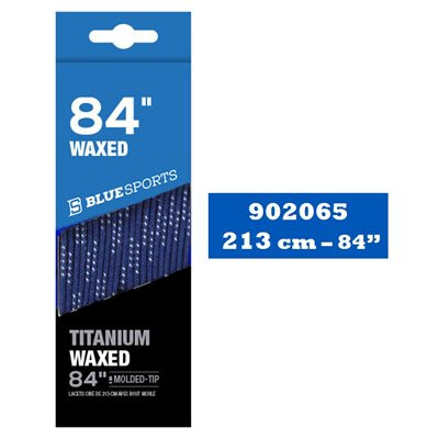 Vist Large View of Product Image Which is New Blue Sport TITANIUM Skate Wax Laces Royal Blue/White 84 inch