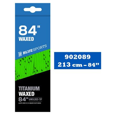Vist Large View of Product Image Which is Blue Sport TITANIUM Skate Wax Laces Lime Green/Black  84 inch