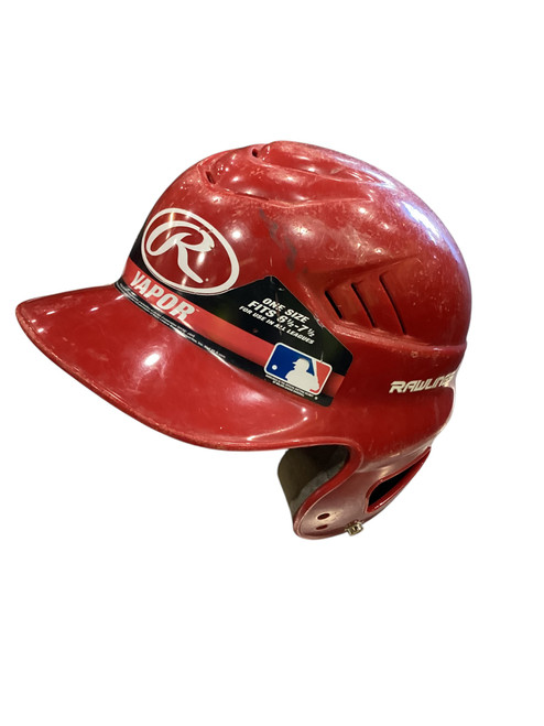 Used Rawlings BASEBALL HELMET Batting Helmet No Mask Red One Size 11884-S000042185