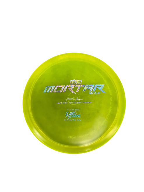 Vist Large View of Product Image Which is New Millennium RECON MORTAR RUN 1.2 JARED ROAN 2012 Disc Golf Mid Range Yellow 172g