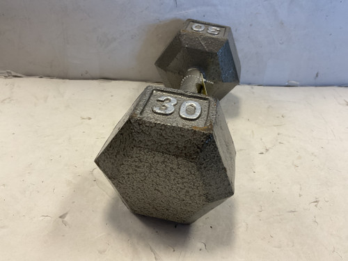 Vist Large View of Product Image Which is Used Hex Dumbbell Silver 30 lb