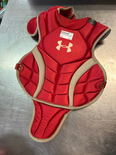 Vist Large View of Product Image Which is Used Under Armour VICTORY SERIES Catchers Chest Protector Red Junior