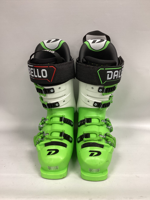 Vist Large View of Product Image Which is Used Dalbello DRS 110 Mens DH Ski Boot White And Optic Yellow 235 MP - J05.5 - W06.5