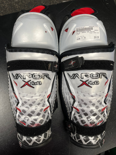 Used Bauer VAPOR X60 Intermediate Shin Guards White 11" 11774-S000079167
