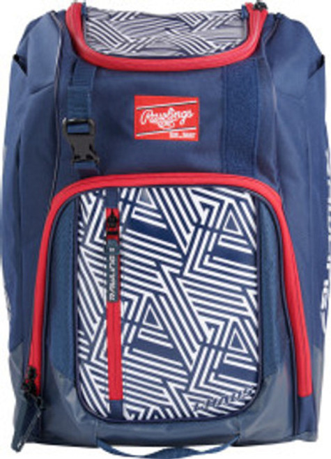 Vist Large View of Product Image Which is Rawlings Chaos Franchise Backpack Red/White/Blue #AMACHAOS