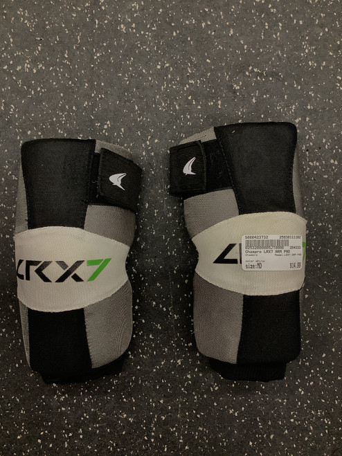 Vist Large View of Product Image Which is Used Champro LRX7 ARM PAD Lacrosse Arm Pads/Guards White MD