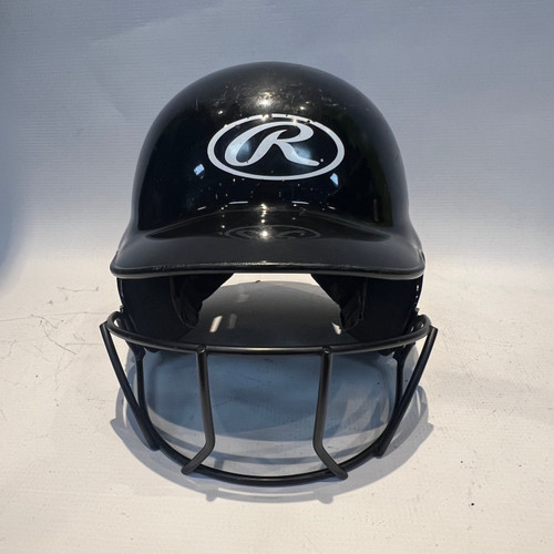 Vist Large View of Product Image Which is Used Rawlings BLACK SOFTBALL Batting Helmet w/Mask Black MD 11878-S000016521