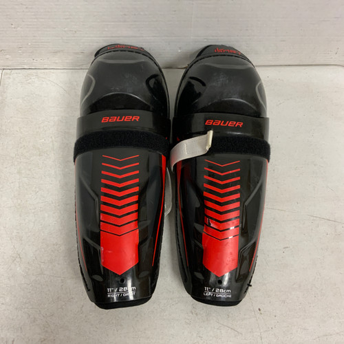 Used Bauer LIL SPORT Junior Shin Guards Black 11" 11762-S000059328