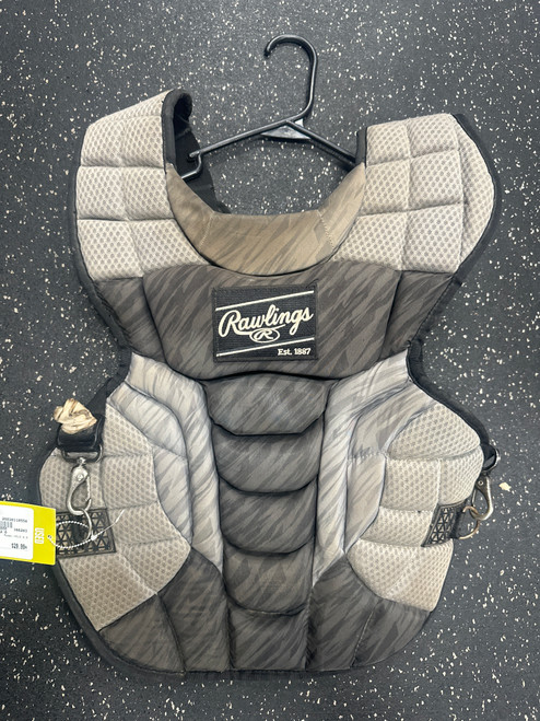 Vist Large View of Product Image Which is Used Rawlings VELO 2.0 Catchers Chest Protector Grey Intermed