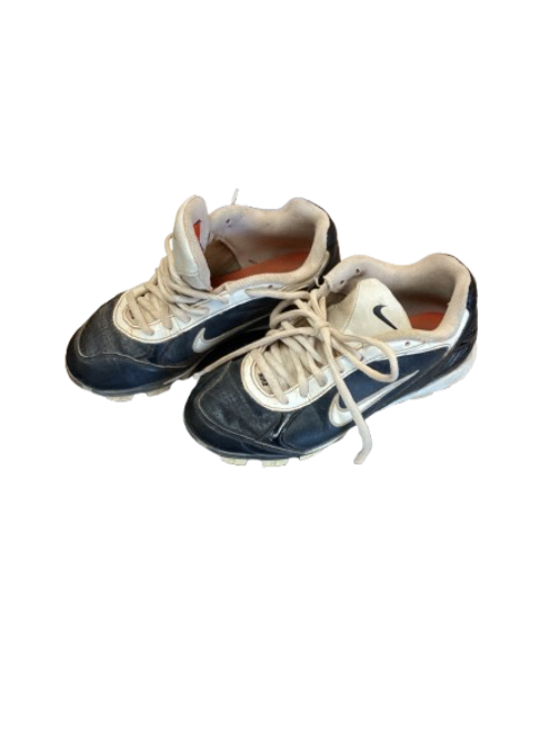 Used Nike CLEATS BB/SB Cleats Black And White Junior 01.5 11853-S000118556 Vist Large View of Product Image Which is Used Nike CLEATS BB/SB Cleats Black And White Junior 01.5