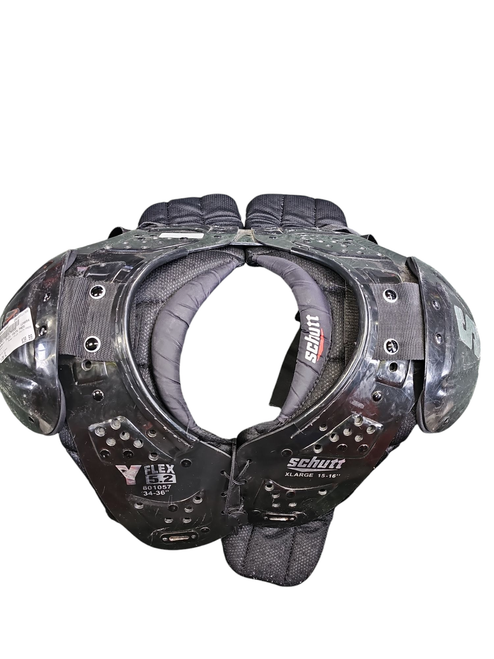 Vist Large View of Product Image Which is Used Schutt YFLEX YOUTH PADS FB Shoulder Pads Black XL