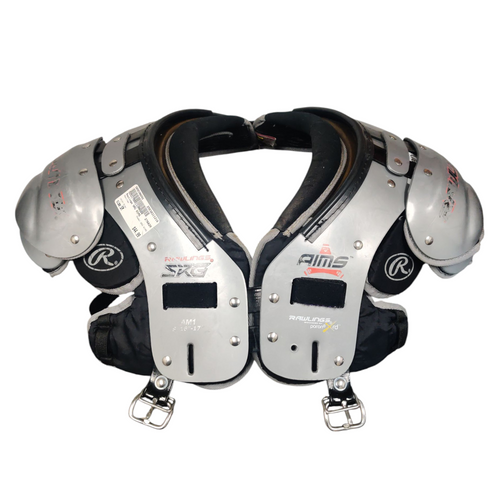 Vist Large View of Product Image Which is Used Rawlings SRG AIMS Football Shoulder Pads Grey Small 16-17''
