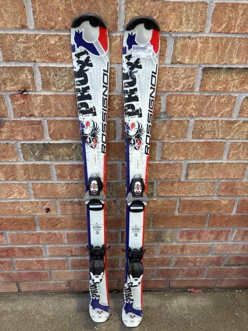 Vist Large View of Product Image Which is Used Rossignol PRO X1 Boys DH Ski/Binding White 120 cm