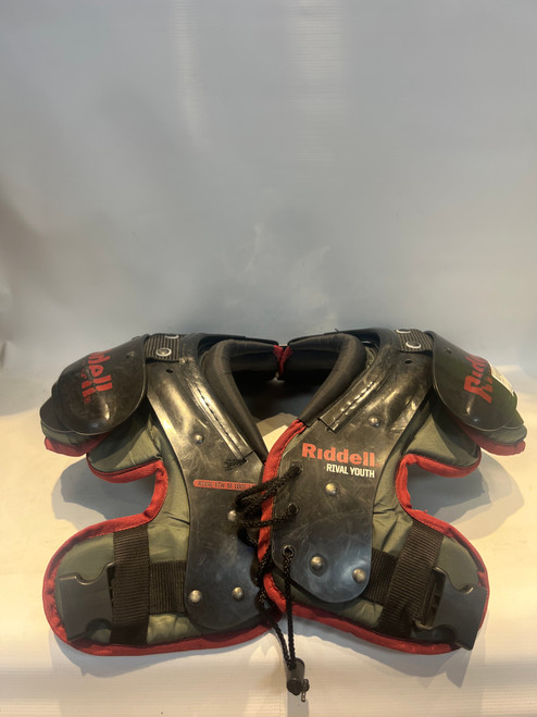 Used Riddell RIVAL YOUTH FB Shoulder Pads Black SM 11878-S000016709 Vist Large View of Product Image Which is Used Riddell RIVAL YOUTH FB Shoulder Pads Black SM