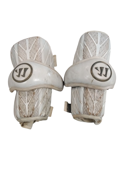 Vist Large View of Product Image Which is Used Warrior BURN Lacrosse Arm Pads/Guards White SM