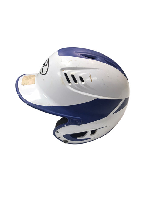Used Rawlings BLUE AND WHITE Batting Helmet No Mask None MD 11706-S000347305