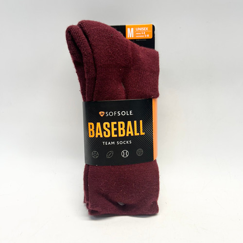 Vist Large View of Product Image Which is Used Sofsole BASEBALL Socks Maroon MD 11805-S000055535