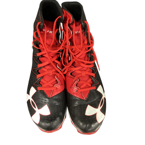 Vist Large View of Product Image Which is Used Under Armour Adult FB Cleats Red Senior 12