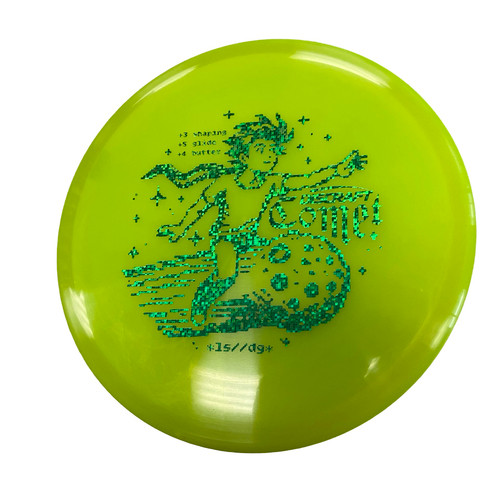 Vist Large View of Product Image Which is Used Discraft COMET Disc Golf Mid Range Optic Yellow