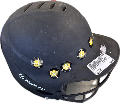 Used RIP-IT BK W/MASK Batting Helmet w/Mask Black MD