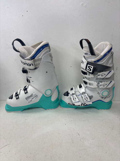 Vist Large View of Product Image Which is Used Salomon XMAX 90W Girls DH Ski Boot White 220 MP - J04 - W05 (new= $550)