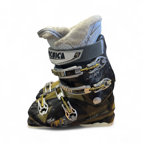 Vist Large View of Product Image Which is Used Tecnica VIVA Womens DH Ski Boot Black 255 MP - M07.5 - W08.5