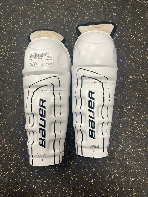 Used Bauer SHIN Junior Shin Guards White 10" 11774-S000079269