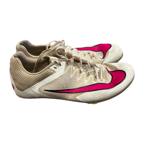 Vist Large View of Product Image Which is Used Nike Zoom Rival Sprint Track & Field Cleats Adult White and Pink 