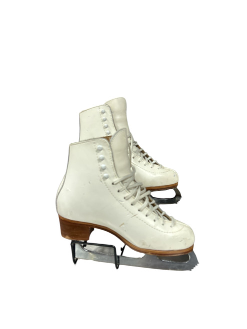 Vist Large View of Product Image Which is Used Jackson CUIR LEATHER Girls Figure Skate White Junior 05