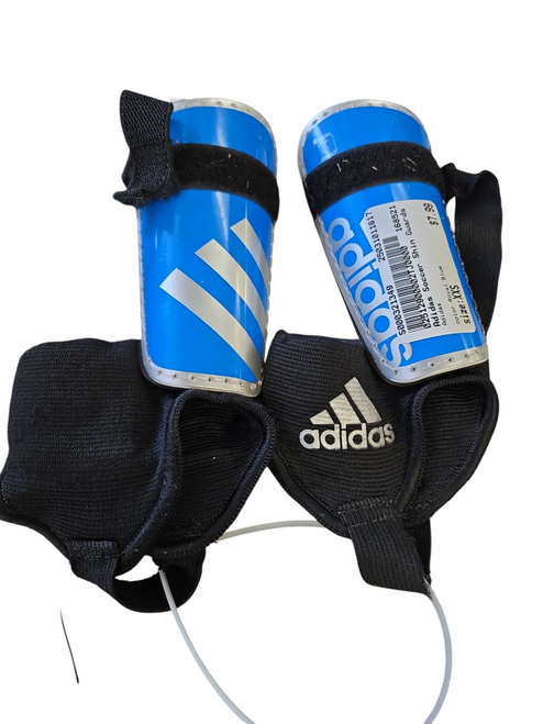 Vist Large View of Product Image Which is Used Adidas Soccer Shin Guards Youth Royal Blue XXS