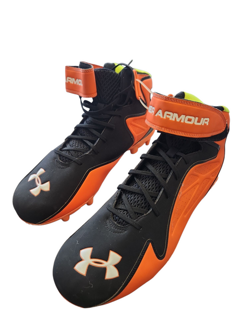 Vist Large View of Product Image Which is Used Under Armour Adult FB Cleats Orange Senior 16