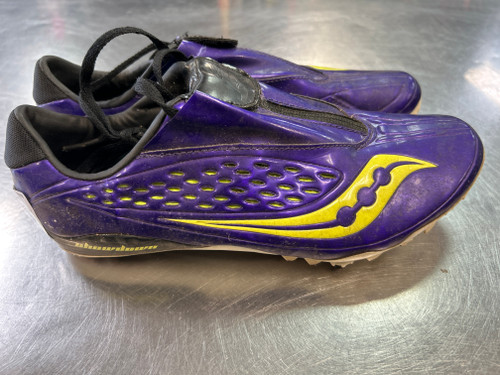 Vist Large View of Product Image Which is Used Saucony Track & Field Cleats Adult Purple Senior 9