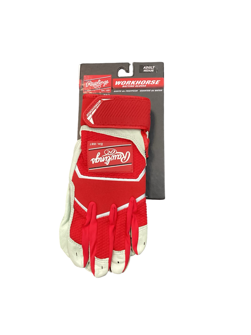 Used Rawlings BB/SB Batting Gloves Red MD 11649-S000143452 Vist Large View of Product Image Which is Used Rawlings BB/SB Batting Gloves Red MD