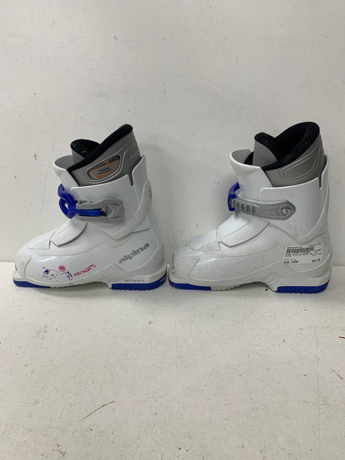 Vist Large View of Product Image Which is Used Alpina EZON Girls DH Ski Boot White 195 MP - Y13