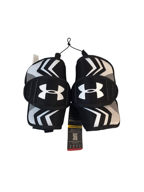 Vist Large View of Product Image Which is Used Under Armour STRATEGY ARM PAD Lacrosse Arm Pads/Guards Black SM