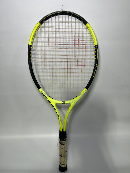 Vist Large View of Product Image Which is Used Wilson TITANIUM 3 Adult Tennis Racquet Yellow 4 1/2"